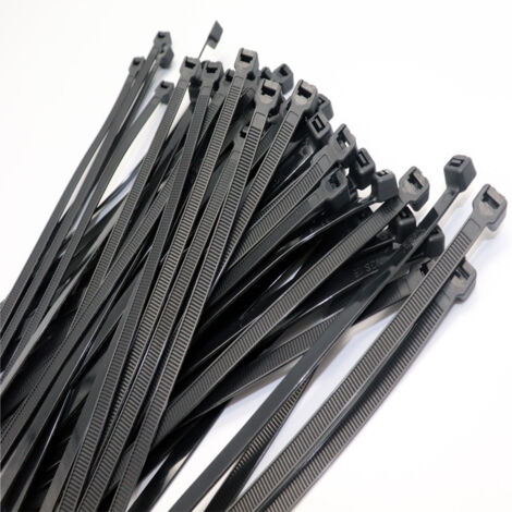 Paquete de 2 bridas para cables de 300 mm x 4,8 mm, con collar y clip, bridas negras, bridas de plástico premium (1/5)