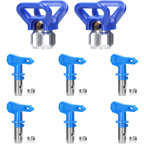 Juego de 6 boquillas reversibles airless, pistolas de pintura airless, piezas de pulverización para casas, edificios, terrazas, vallas (211, 315, 417, 517, 515, 523) (1/5)