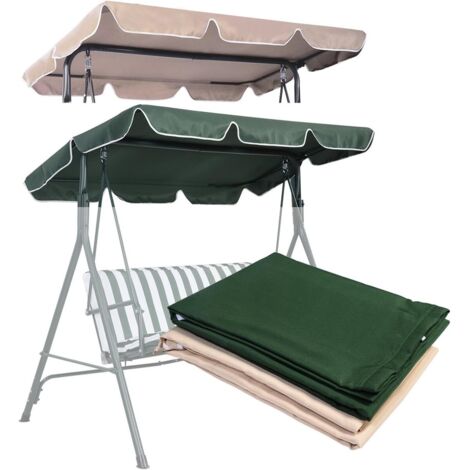 Toldo de repuesto para columpio de 2 y 3 plazas, cubierta superior para hamaca de jardín y exterior, 132 x 191 cm, color verde