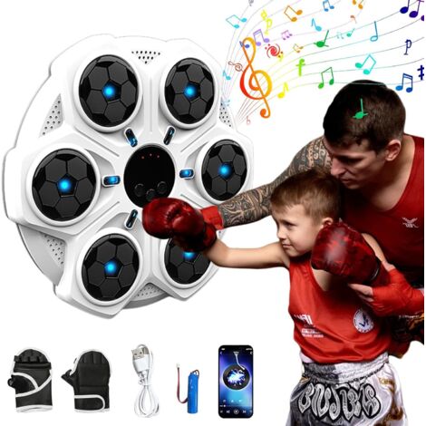 Máquina de boxeo musical de pared con guantes de boxeo, 3 velocidades, Bluetooth, equipo de boxeo musical para niños y adultos (1/5)