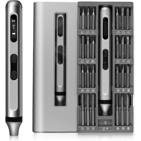 Juego de mini destornilladores eléctricos con 48 hojas, destornillador de precisión de alto torque, herramienta de reparación portátil recargable, pinzas portátiles de pequeña potencia, destornillador (1/5)