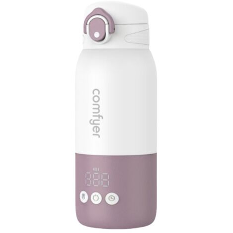 Calentador de biberones inalámbrico portátil, calentamiento rápido y batería de larga duración, 2 modos para leche materna y agua, temperatura ajustable, gran capacidad de 340 ml para viajes.
