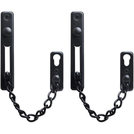 Cerrojo de cadena deslizante de acero inoxidable, cadena de seguridad para puerta de 2 piezas, cerradura de puerta antirrobo, cerradura de cadena para puerta de chapa con tornillos, para puertas de ja (1/5)