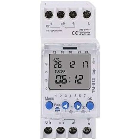 Temporizador de doble canal AHC822, 220 V, 7 días, 24 horas, programable, interruptor digital LCD electrónico, reloj digital