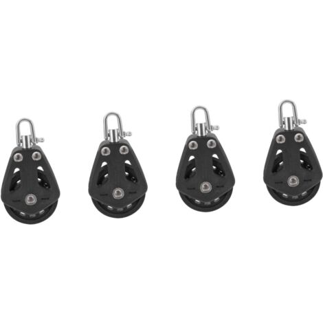 Polea de vela de 4 piezas, polea de bloqueo, rodamiento de bolas, polea de rodamiento duradera, polea de elevación simple para velero, rodamiento de polea simple (1/5)