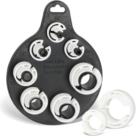 Kit de herramientas de desconexión rápida para aire acondicionado y línea de combustible SAE automotriz (7 piezas) - Plástico, 1/4-7/20,3 cm (1/5)