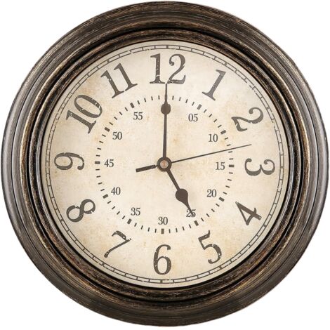 Reloj de pared vintage, silencioso, fácil de leer, funciona con pilas, 30 cm, para cocina, oficina y cafetería.