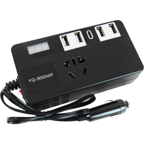 Inversor de coche multifuncional, convertidor de cargador de refuerzo de 12 V/24 V a 220 V, fuente de alimentación universal para furgonetas.