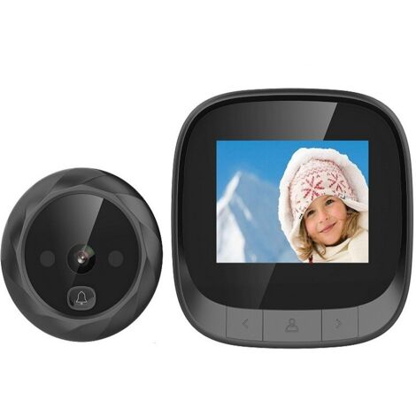 Mini mirilla digital de 2,4 pulgadas, timbre inalámbrico con control remoto, cámara de vídeo inteligente, intercomunicador visual, visión nocturna HD, timbre de seguridad WiFi para mujeres, hombres y (1/5)