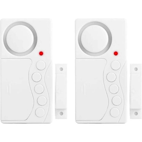 Alarma de puerta inalámbrica a batería de 108 dB con retardo ajustable de 3/15/30/60 segundos (paquete de 2)