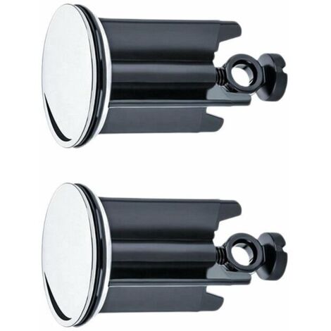 Tapones de lavabo universales para lavabos de 40 mm de diámetro, juego de 2, tapones de desagüe de latón cromado con junta de goma, tapón regulable en altura, desagüe de bañera de acero inoxidable, BR (1/5)