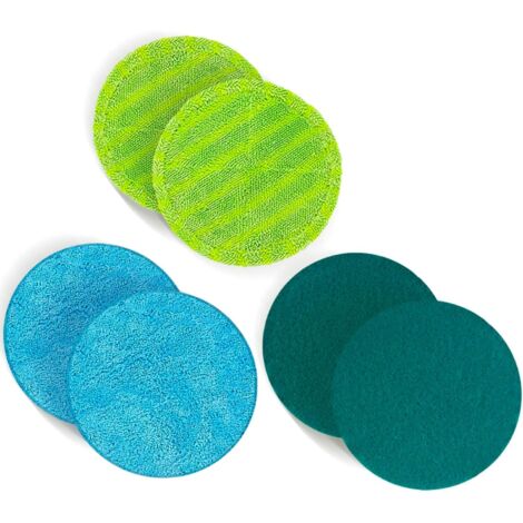 Juego de 6 almohadillas de repuesto de microfibra universales de 16 cm de diámetro, adecuadas para fregona flotante Hurricanes M30457, Dyson, almohadillas de repuesto inalámbricas (1/5)