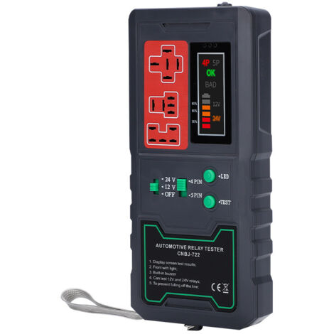 Probador de relés automotrices, conversión de enchufe estadounidense de 100 V a 240 V, enchufe europeo de 125 V a 250 V, para mantenimiento de automóviles y motocicletas. (1/5)