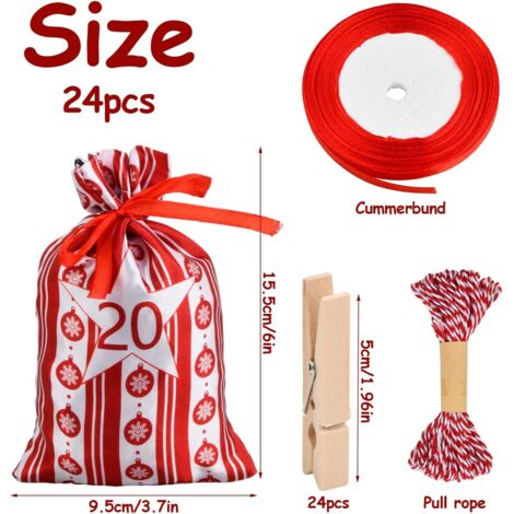 Calendario De Adviento De Madera Con 24 Bolsas – Reutilizable Y Personalizable