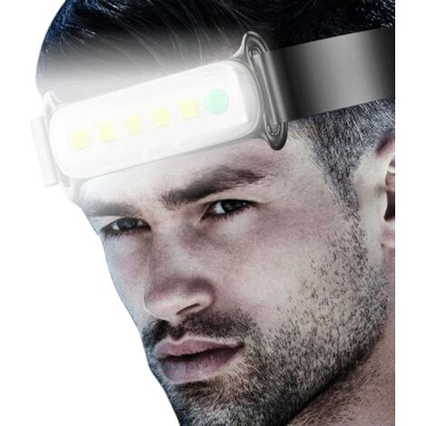 Linterna frontal, luz frontal para la frente, recargable, impermeable, carga USB, impermeable, 3 niveles de ajuste, para exteriores, camping, correr, ciclismo y pesca.