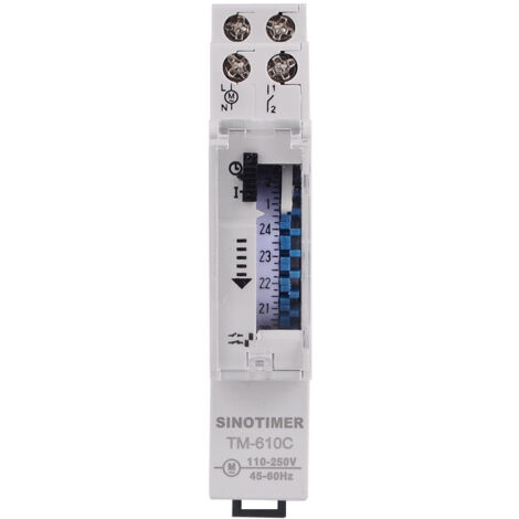 Temporizador digital diario - Interruptor de control de tiempo de 220 V a 240 V de 15 minutos a 24 horas - Controlador de circuito con montaje en riel DIN estándar