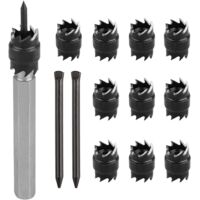 Juego de 13 brocas giratorias de doble cara de 3/8" para quitar puntos de soldadura y 2 cortadores de metal de repuesto para taladros eléctricos y soldadura por puntos