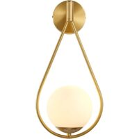 Aplique de pared LED moderno, estilo retro industrial, cristal, bola redonda, metal E27 bronce