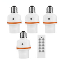 Portalámparas inteligente RS-6 con control remoto, base E27, 1 control remoto, 4 portalámparas