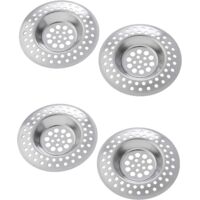 4 x Filtro - Filtro de acero inoxidable para fregaderos, lavabos y bañeras (7,5 cm de ancho)