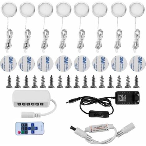 LED-Unterbauleuchten, Einbaustrahler, 16 W, für Schränke, Küchen, Kaltweiß 6000 K (8er-Pack)