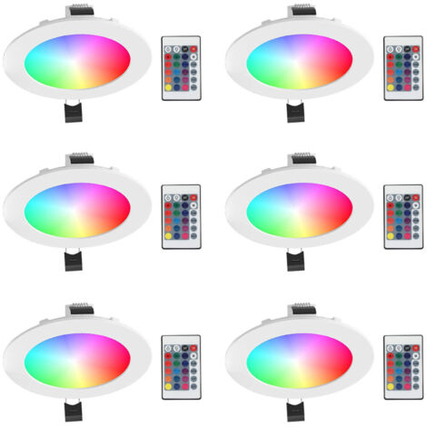 LED-Einbaustrahler mit RGB-Farbwechsel, kaltweiß (5700 K), Tageslichtweiß, inklusive Fernbedienung (1/5)