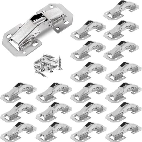 20 bisagras para puertas de armario, bisagras de 90° de 7,6 cm para muebles, bisagras para puertas de cocina, bisagras para armarios, bisagras para cómodas y armarios de cocina. (1/5)