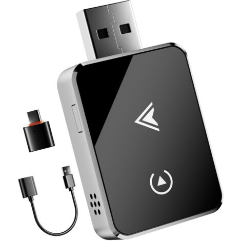 Adaptador Inalámbrico 2 en 1 para CarPlay & Android Auto – Versión 2025 Mejorada, Conector USB/Type-C, Conexión Rápida y Estable sin Latencia, Compatible con iOS 10+ y Android 11+ (1/5)