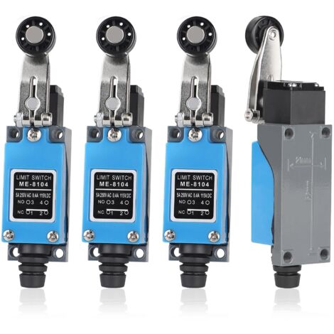 4 Piezas Interruptor de Fin de Carrera Momentáneo ME-8104, Interruptor de Brazo de Rodillo, 5A 250V AC NC-NO para CNC Láser Plasma (1/5)