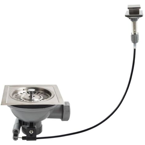 Kit de drenaje cuadrado para fregaderos de cocina antiguos con controlador XK143C005-U (1/5)