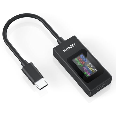 Probador USB C Multímetro, Medidor de Voltaje 4-30V 0-6.5A Tipo C, Probador de Tensión y Corriente, Amperímetro, Vatímetro, Capacidad, Fuente de Alimentación, Cargador, Detector (1/5)