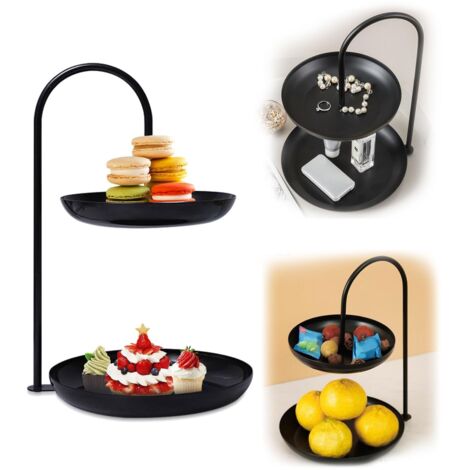 Soporte para Pasteles de 2 Niveles, Presentador de Cupcakes Vintage, Bandeja para Postres y Frutas, Ideal para Bodas y Fiestas en Casa. (1/5)