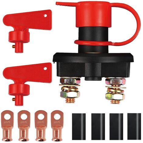 1 pezzo Interruttore Disconnessione Batteria, Isolatore Principale DC 12V 24V, Interruttore Tagliacorrente per Auto Marine, Barca, Camper, ATV, Camion, Veicoli. (1/4)