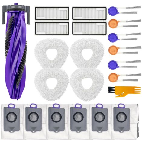 22 Piezas de Accesorios para Narwal Freo Z10 Robot Aspirador, 1 Cepillo Principal, 4 Filtros HEPA, 4 Paños, 6 Cepillos Laterales, 6 Bolsas de Polvo, 1 Herramienta de Limpieza (1/5)