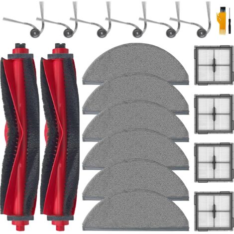 Accesorios para Roborock Q10 X5/Q10 X5+: 2 Escobillas Principales, 6 Paños, 4 Filtros, 6 Cepillos Laterales, Recambio 20 Piezas (1/5)
