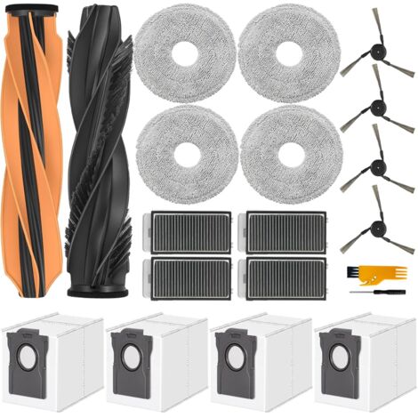Accesorios para Aspiradora Dreame L40s Pro Ultra/L50 Pro Ultra/Matrix 10 Ultra, 1 cepillo principal, 4 paños, 4 filtros, 4 cepillos laterales, 4 bolsas de polvo, compatible con Mova V50 Ultra Complete (1/5)