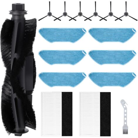 Kit de accesorios para Robot Aspirante LEFANT M1: 1 escoba principal, 6 escobas laterales, 2 filtros, 6 paños y 1 cepillo de limpieza. (1/5)