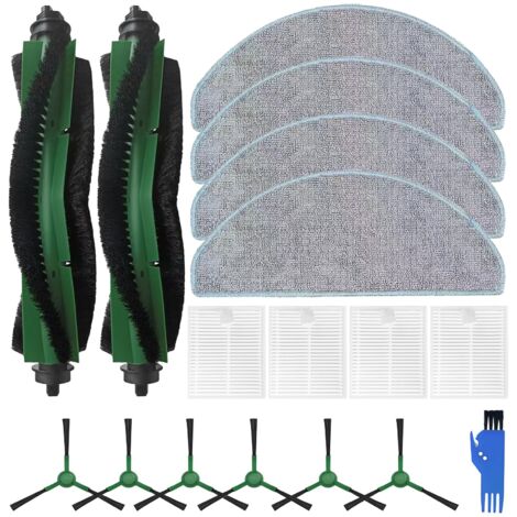 Accesorios para iRobot Roomba 105 Combo/Roomba Combo Y0112/Y0110/Y0140/Q0120/Q011/Q052: 2 cepillos principales, 4 filtros, 4 toallitas, 6 cepillos laterales, 105 piezas de repuesto. (1/5)