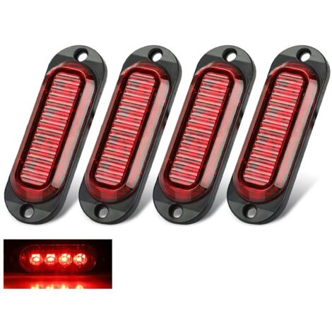 4 pezzi luci LED laterali posizione, DC12V/24V 4 LED anteriore/posteriore, rosso luci profilo laterali per camion rimorchio ATV SUV