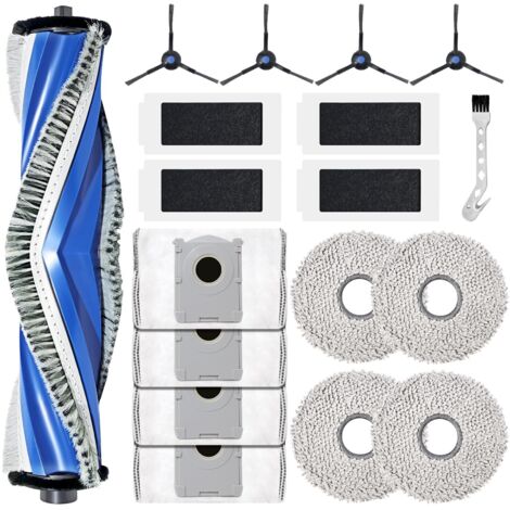 Accesorios para ECOVACS DEEBOT T30C Pro Omni: 1 cepillo principal, 4 paños de limpieza, 4 filtros, 4 bolsas de polvo, 4 cepillos laterales (No compatible con T30). (1/5)