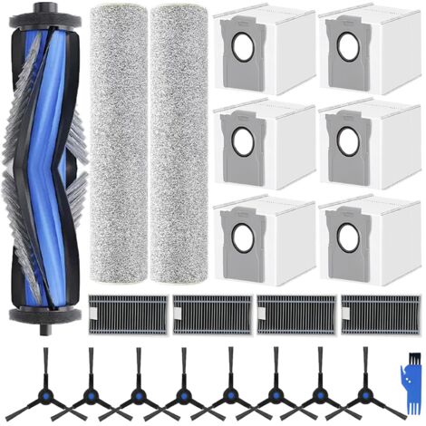 22 Piezas Accesorios para Ecovacs Deebot X8 Pro Omni/X8 Omni Aspiradora, 1 Cepillo Principal, 2 Paños de Limpieza, 4 Filtros, 6 Bolsas de Polvo, 8 Cepillos Laterales (1/5)