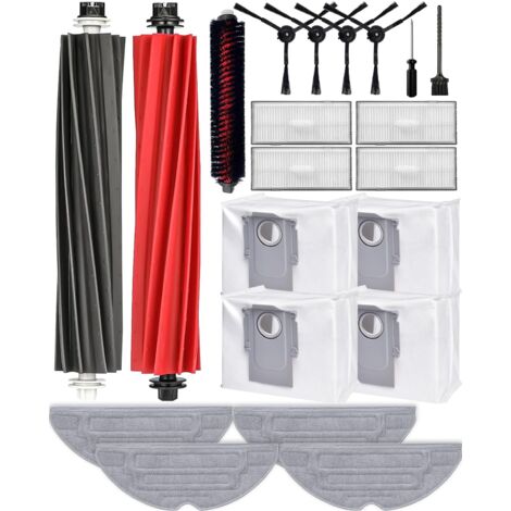 Lote de 21 Accesorios para Roborock S8 PRO Ultra: 2 Cepillos Principales, 4 Cepillos Laterales, 4 Bolsas de Polvo, 4 Filtros HEPA, 4 Paños de Limpieza, Repuestos (1/5)