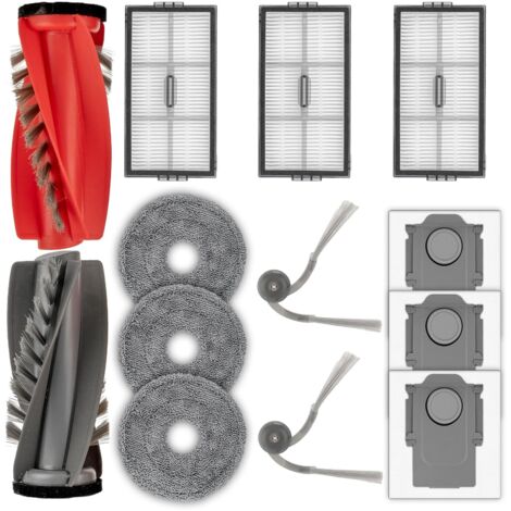 (13 Piezas) Repuestos Saros 10R para Robot Aspirador Roborock Saros 10R/Qrevo Curvx, 2 Cepillos Rodillo, 2 Cepillos Laterales, 3 Bolsas Polvo, 3 Filtros HEPA, 3 Paños Limpieza (1/5)