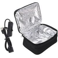 Caja de Almuerzo Calentadora Portátil, Bolsa Térmica para Comida con Calentamiento USB, Recipiente con Forro de Aluminio para Camping, Picnic, Escuela y Oficina