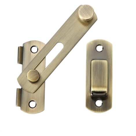 Verrou Porte Interieure Loquet Porte Exterieur, Fermeture Loquet à Bascule Serrure Verrou Portail en Acier Inoxydable pour Fenêtre, Placard et Jardin, Bronze, 2,5MM Épaisseur, (1/5)