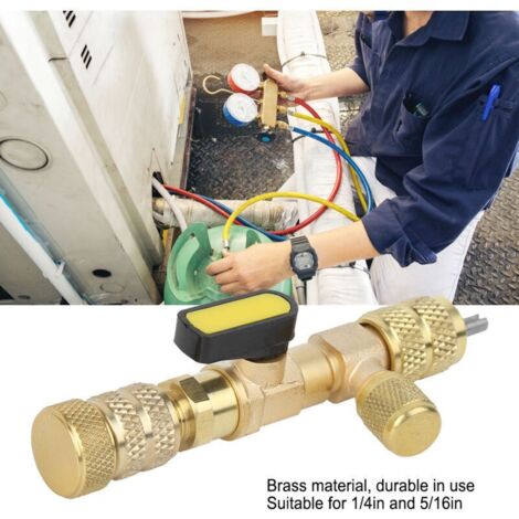 Kit Outil D'installation/extraction De Noyaux De Valve Climatisation - Laiton/acier, Adaptateur 1/4" Et 5/16", Compatible R12 R22 R410 R32 Etc. - 9