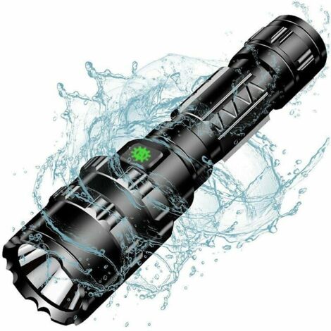 Lampe Torche LED Rechargeable Haute Puissance - Zoom Tactique - Avec Boîte Cadeau
