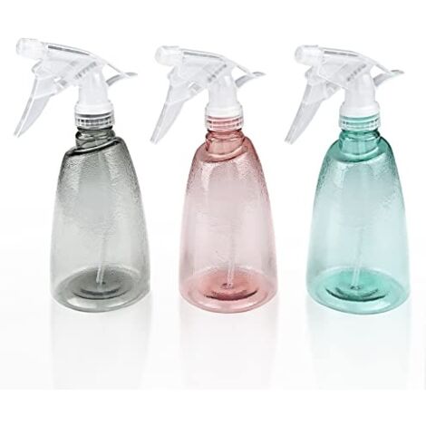 3 Pièces Vaporisateur Vide 500 ml, Rechargeable Gâchette en Plastique Flacon Pulvérisateur, 2 Pulvérisation Modes Transparent Spray Bouteilles, pour Nettoyage, Plante, Cheveux, Jardin (1/5)