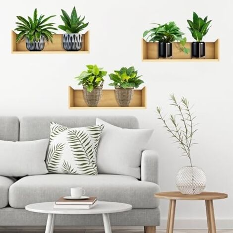 Autocollant Mural 3D Bonsaï - Décoration Murale PVC Amovible, Effet Plantes Vertes Pour Salon, Chambre, Cuisine Décoration Adhésive Facile à Poser Sans Résidu