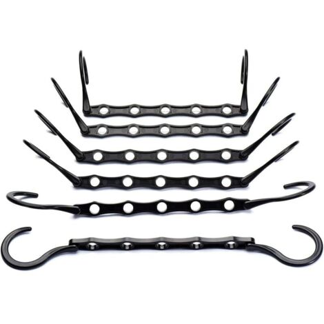 Lot de 10 Cintres Magiques Organisateur de Noir 38CM Cintre Garde-Robe Rangement pour Vêtements Gain de Place dans les Placard (1/4)